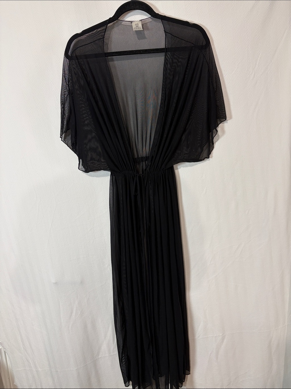 Black Sheer Mesh Long Swim Coverup